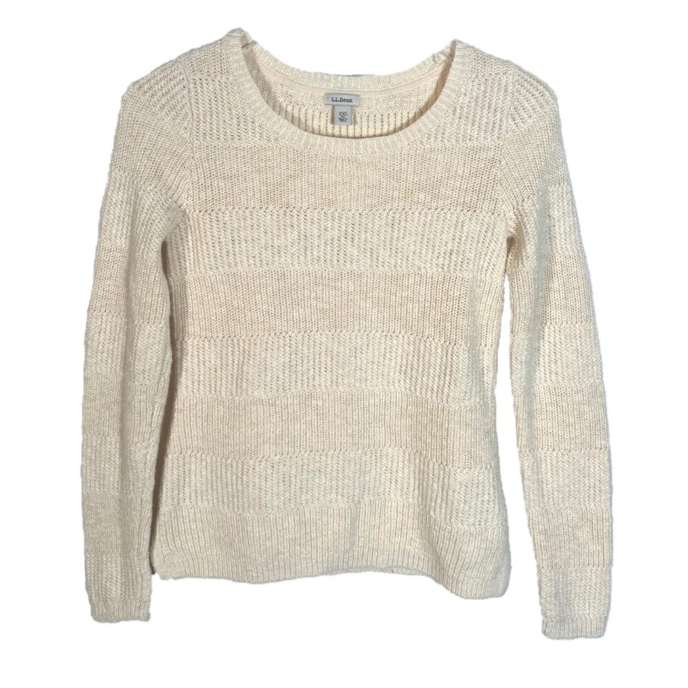 L.L. Bean Mixed Stitch Horizontal Stripes Textured Sweater Size XXS